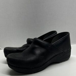 Dansko XP Professional Leather Clogs Mules Slip On Shoe Black Women Size 39 US 9